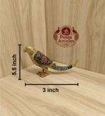 Brass Color Parrot Statue 3 Inch