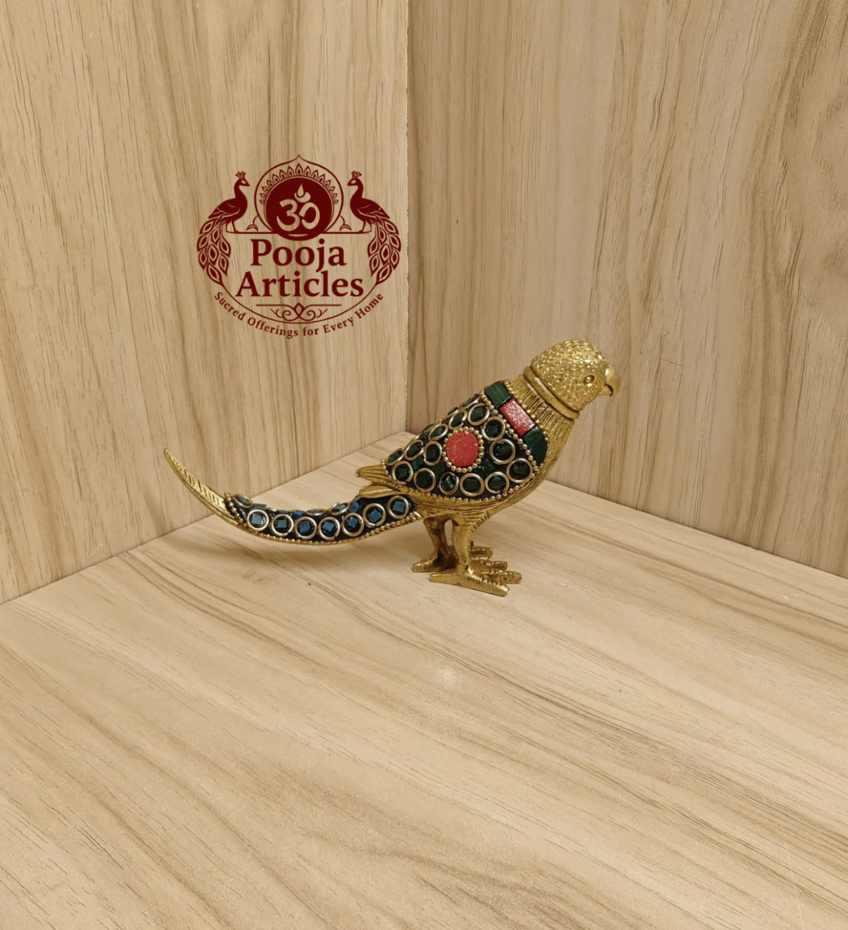 Brass Parrot Statue 3 Inch