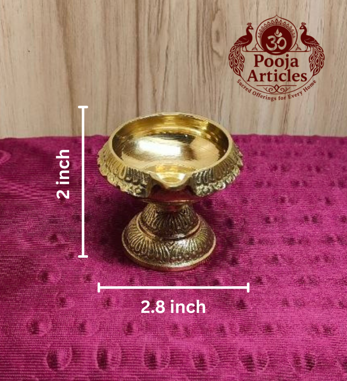 Brass Kuber diya With Stand 2.5 inch