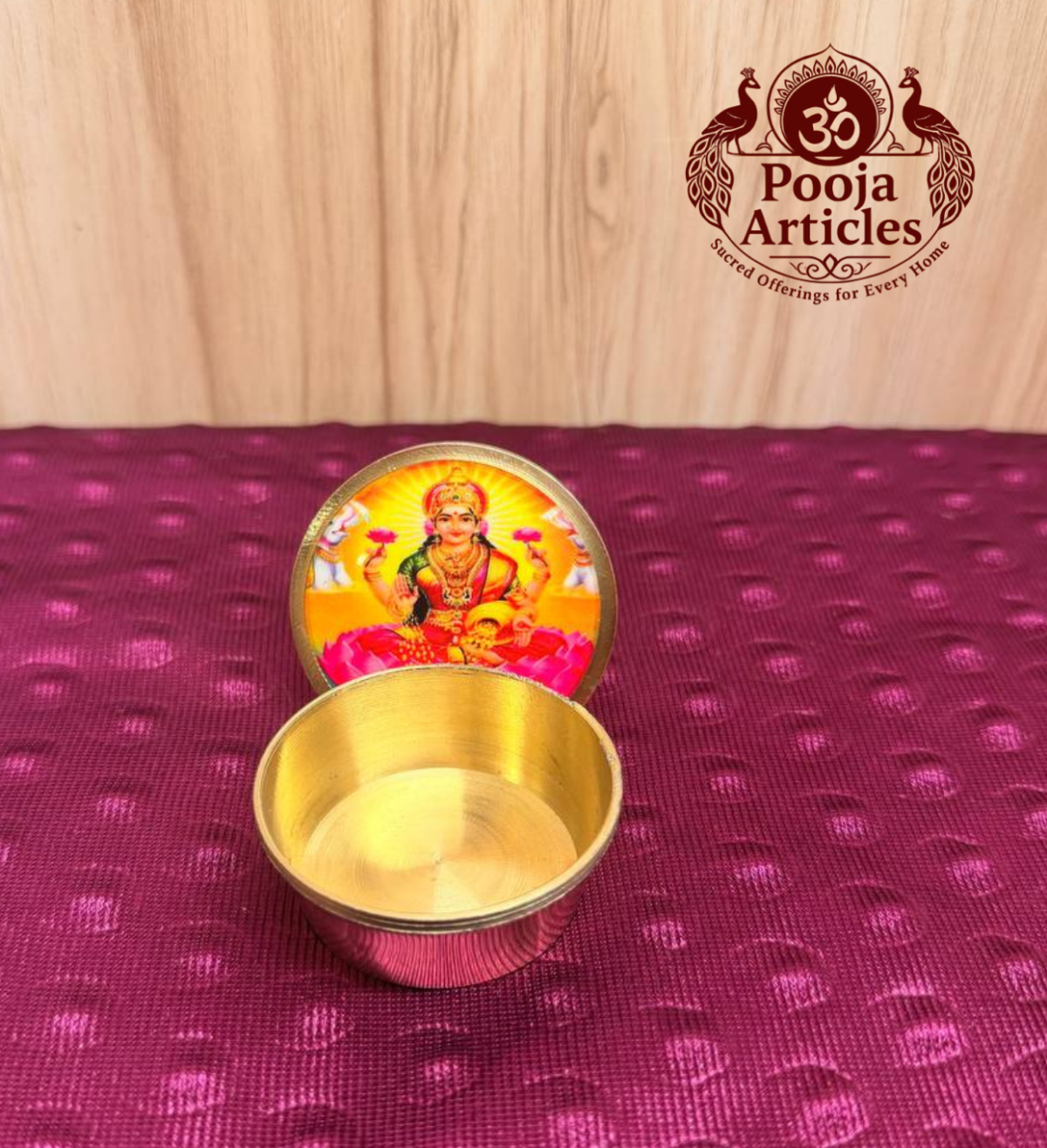 Brass Kumkum Pot Lakshmi 2 Inch