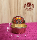Brass Kumkum Pot Madurai Meenakshi Amman 2 Inch