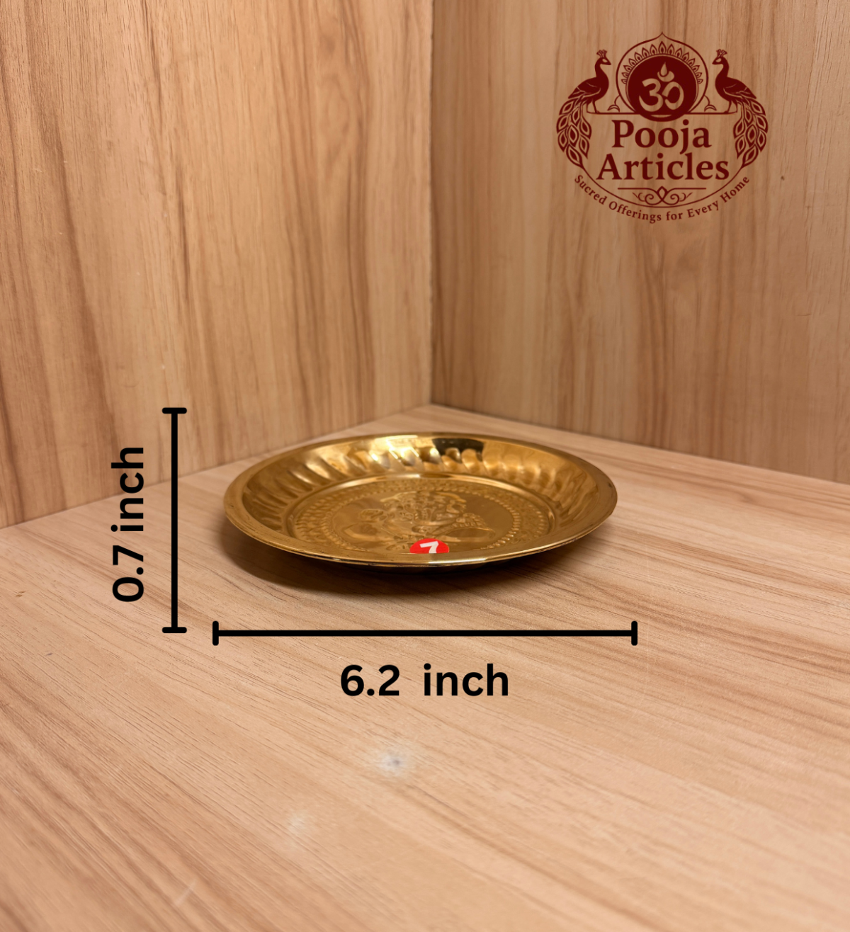 Brass Mini Pooja Plate 6.2 Inch