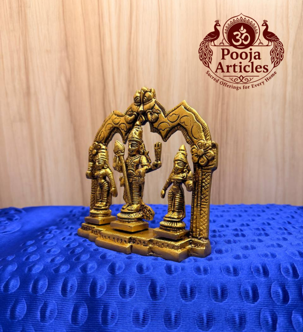 Brass Murugan Valli Deivanai Statue 5 Inch