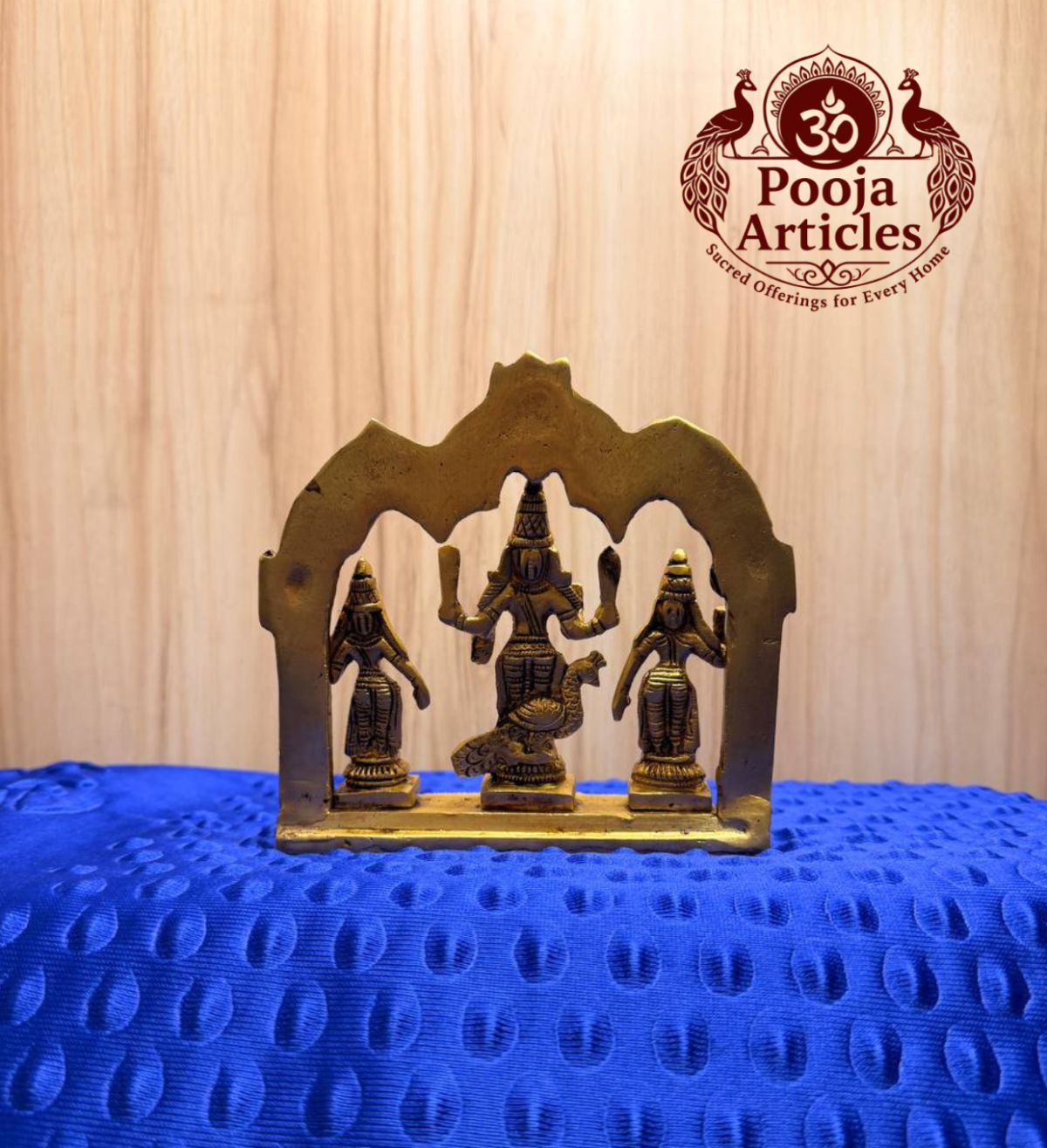 Brass Murugan Valli Deivanai Statue 5 Inch