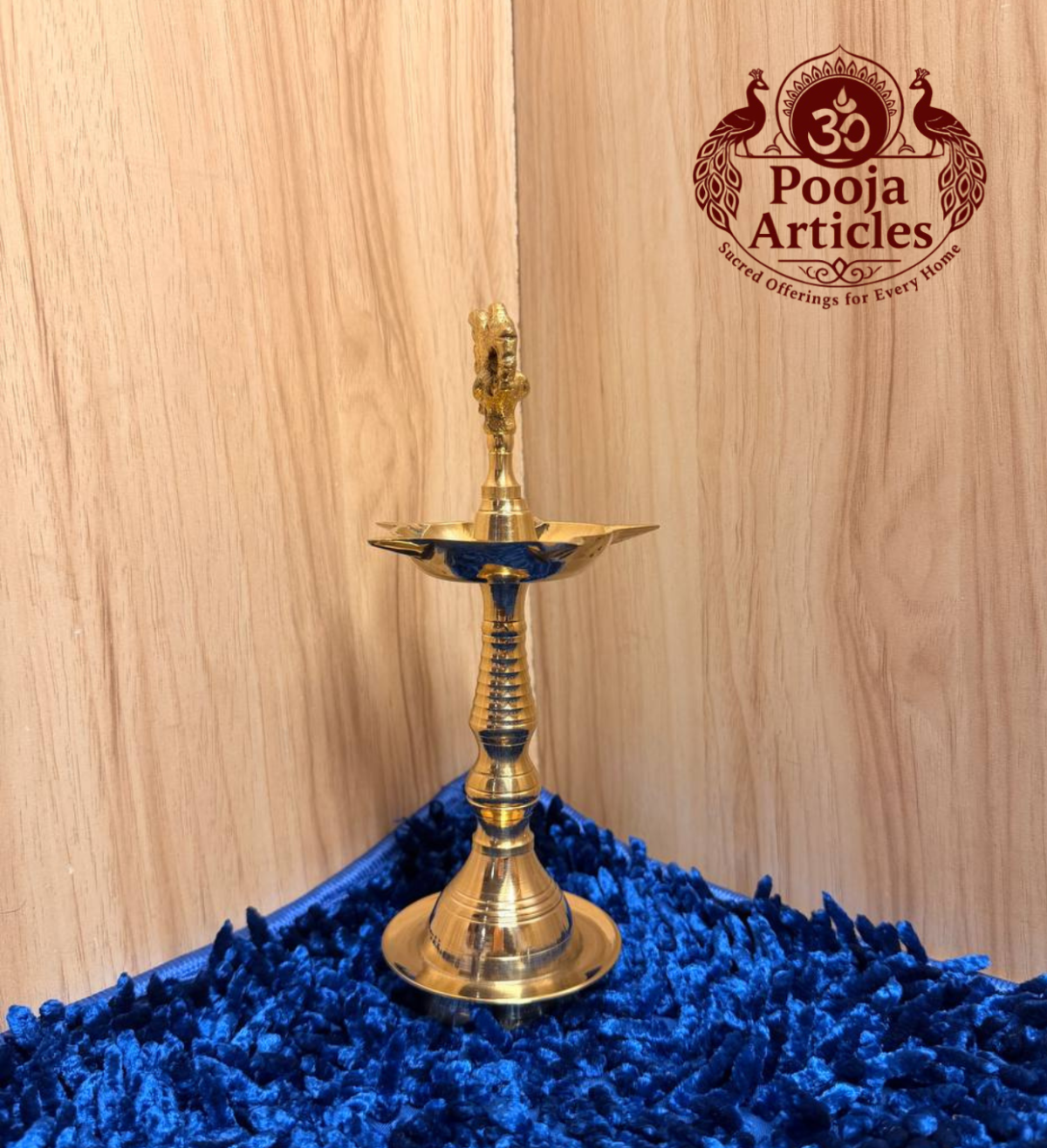 Brass Peacock Puja Diya 8 Inch