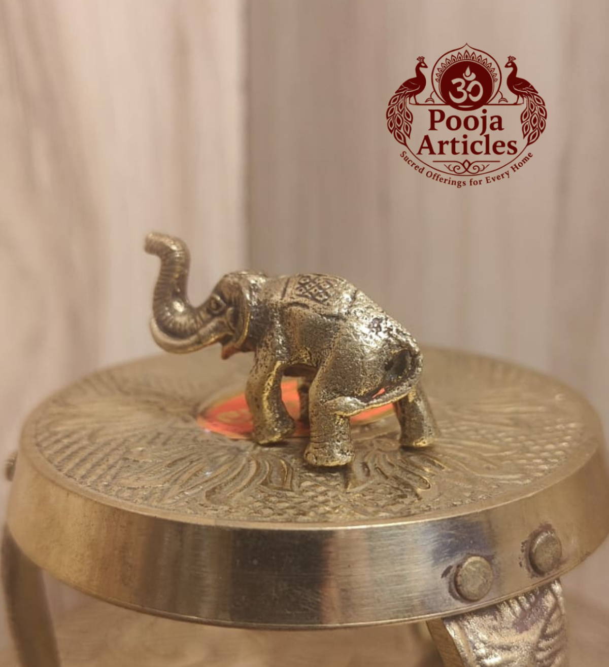 Miniature Brass Elephant Statue 1 Inch