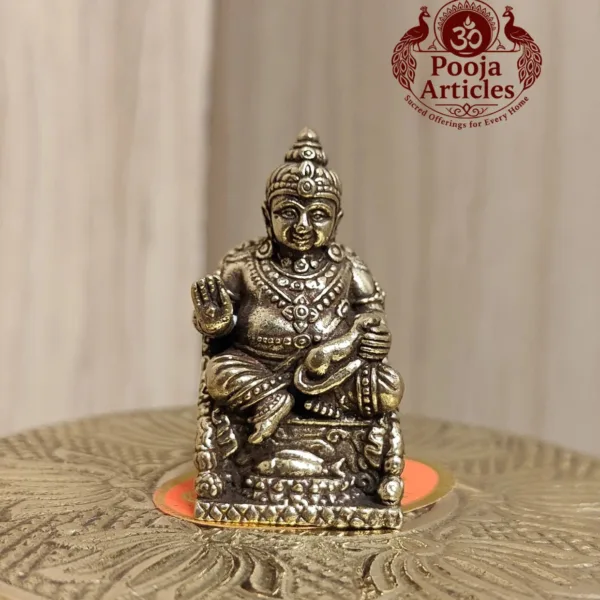 Miniature Brass Kubera Statue 1.4 Inch