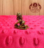 Miniature Brass Matka Krishna Statue 1.1 Inch