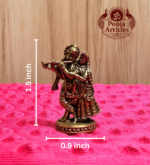 Miniature Brass Radha Krishna Statue 1.5 Inch