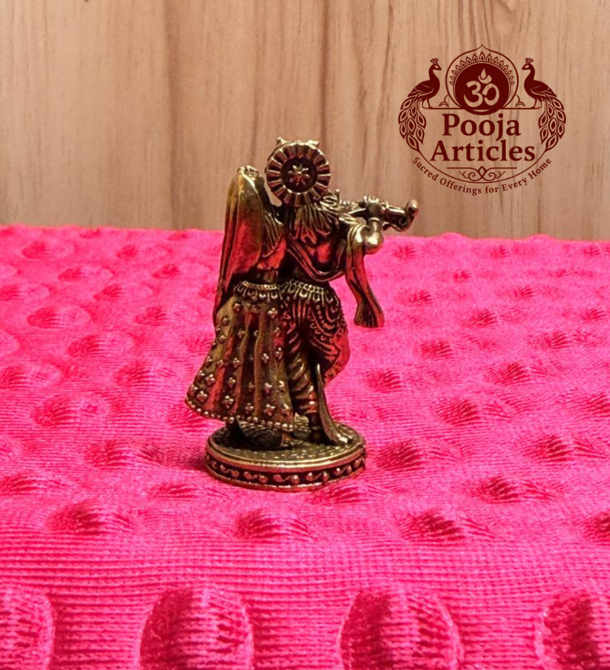 Miniature Brass Radha Krishna Statue 1.5 Inch