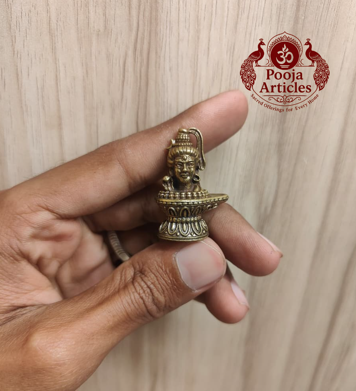 Miniature Brass Shiva Lingam 1.4 Inch