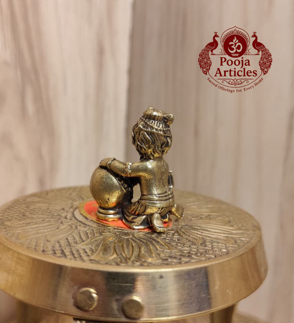 Miniature Brass Krishna Statue 1.1 Inch - Image 5