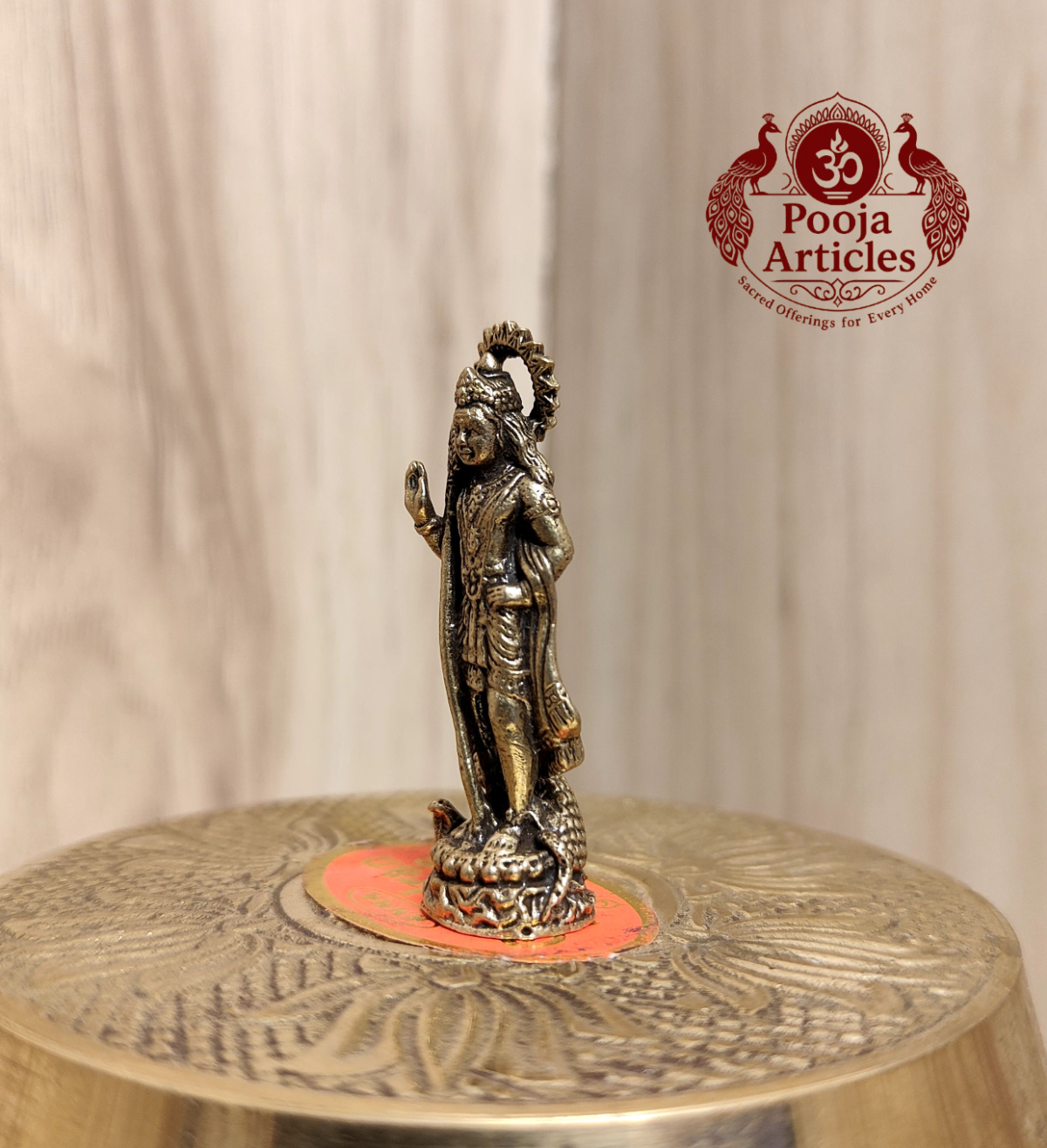Miniature Brass Murugan Statue 1.6 Inch - Image 4