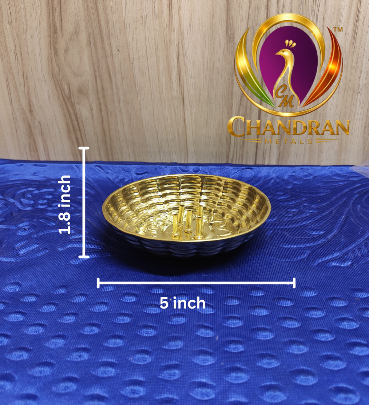 Brass Agarbatti Stand Plate Size 2 – 70g