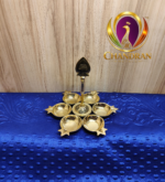 Brass Arumuga Vilakku with Vel 7 Inch