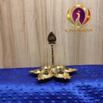 Brass Arumuga Vilakku with Vel 7 Inch