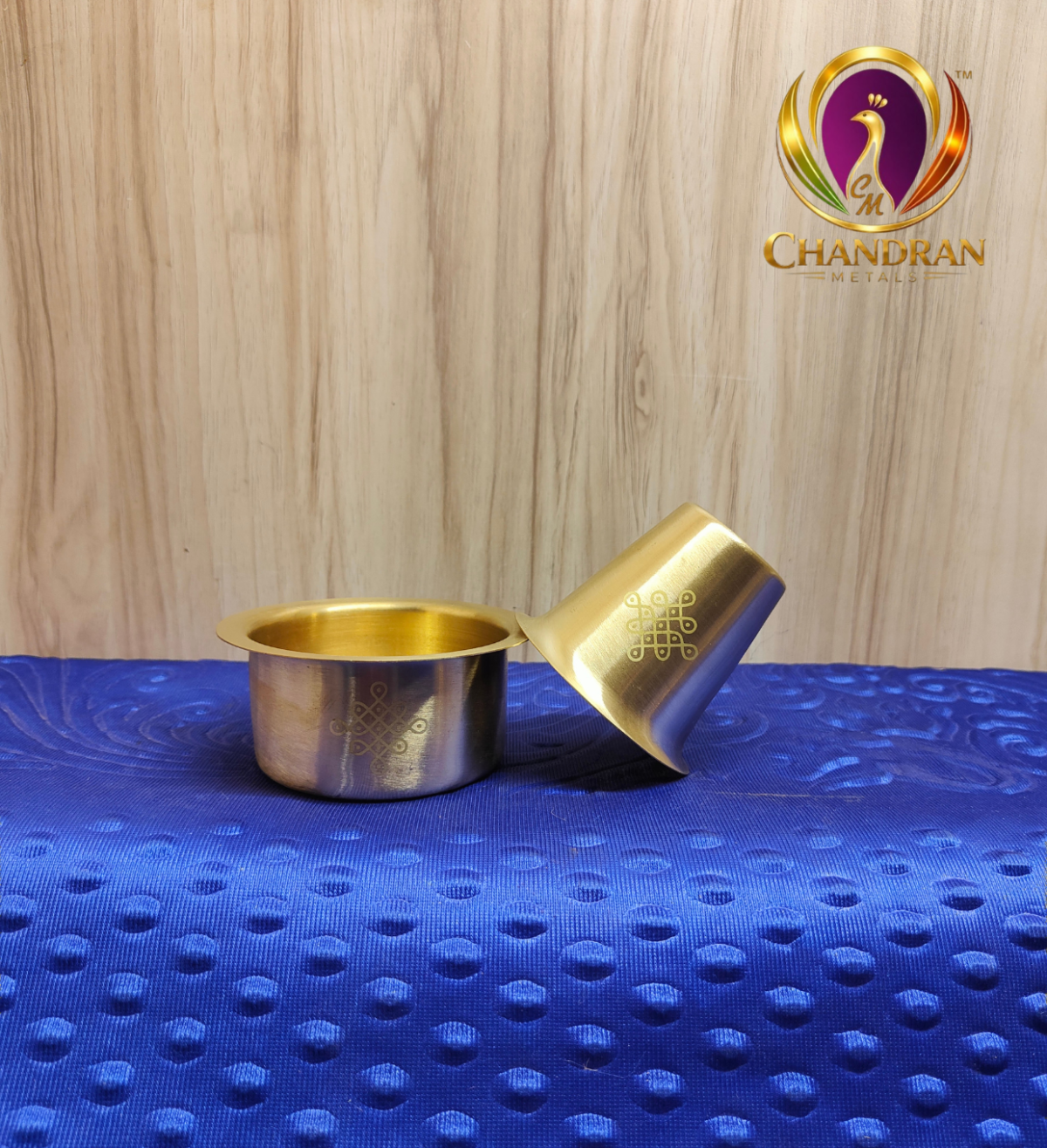 Brass Coffee Dabara Set 2.5 Inch