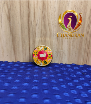 Brass Cow Meena Kumkum Box 2 Inch