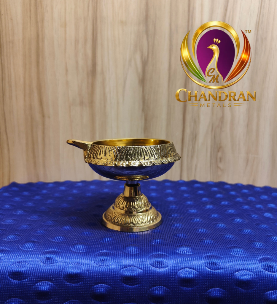 Brass Kuber Deepak Diya on Stand 3 Inch