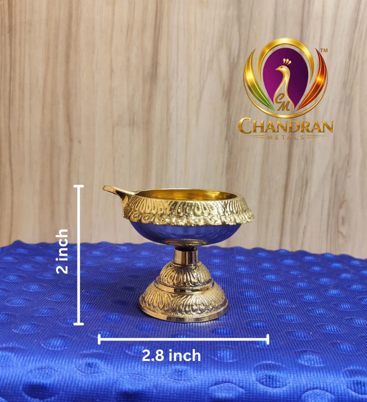 Brass Kuber diya With Stand 2.5 inch