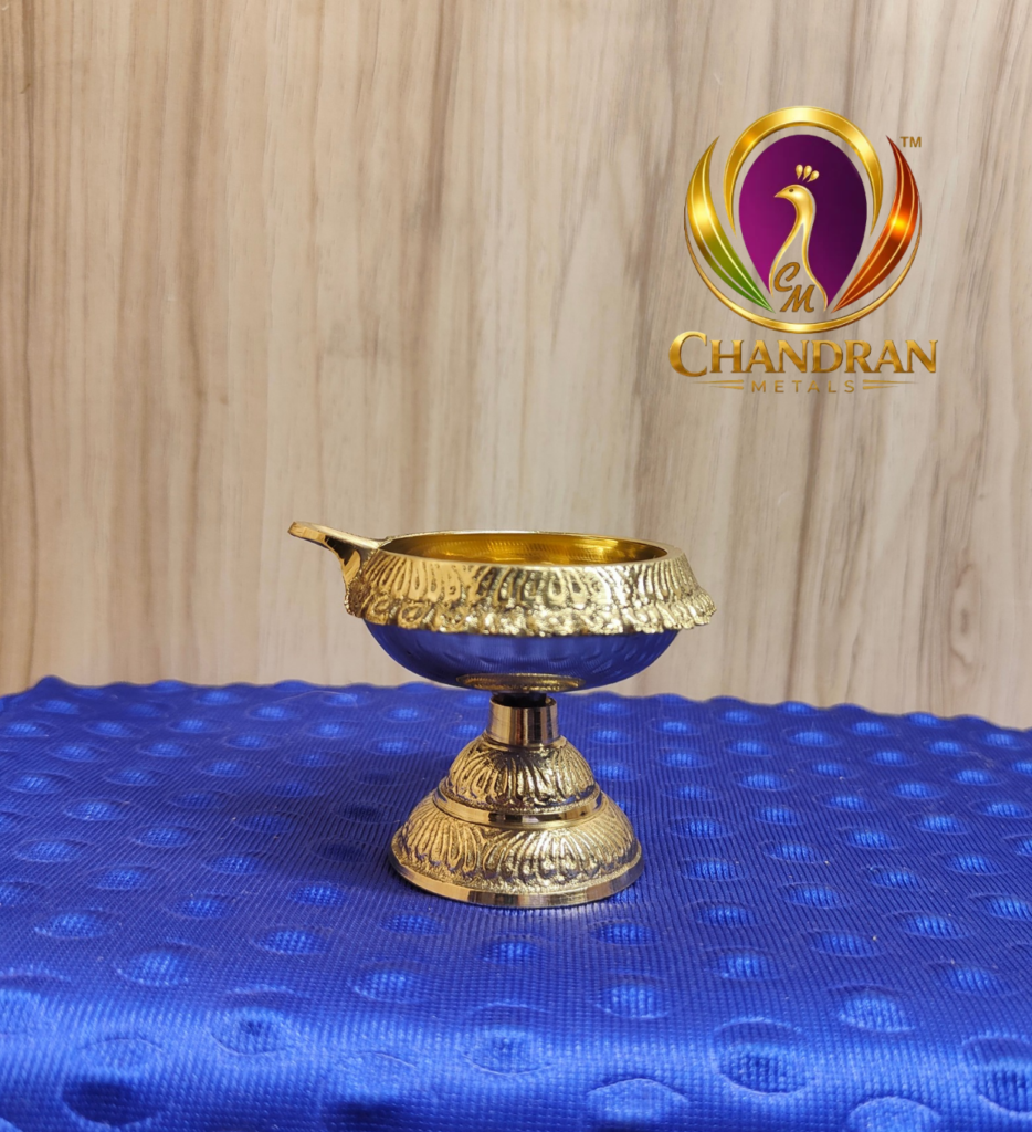Brass Kuber diya With Stand 2.5 inch