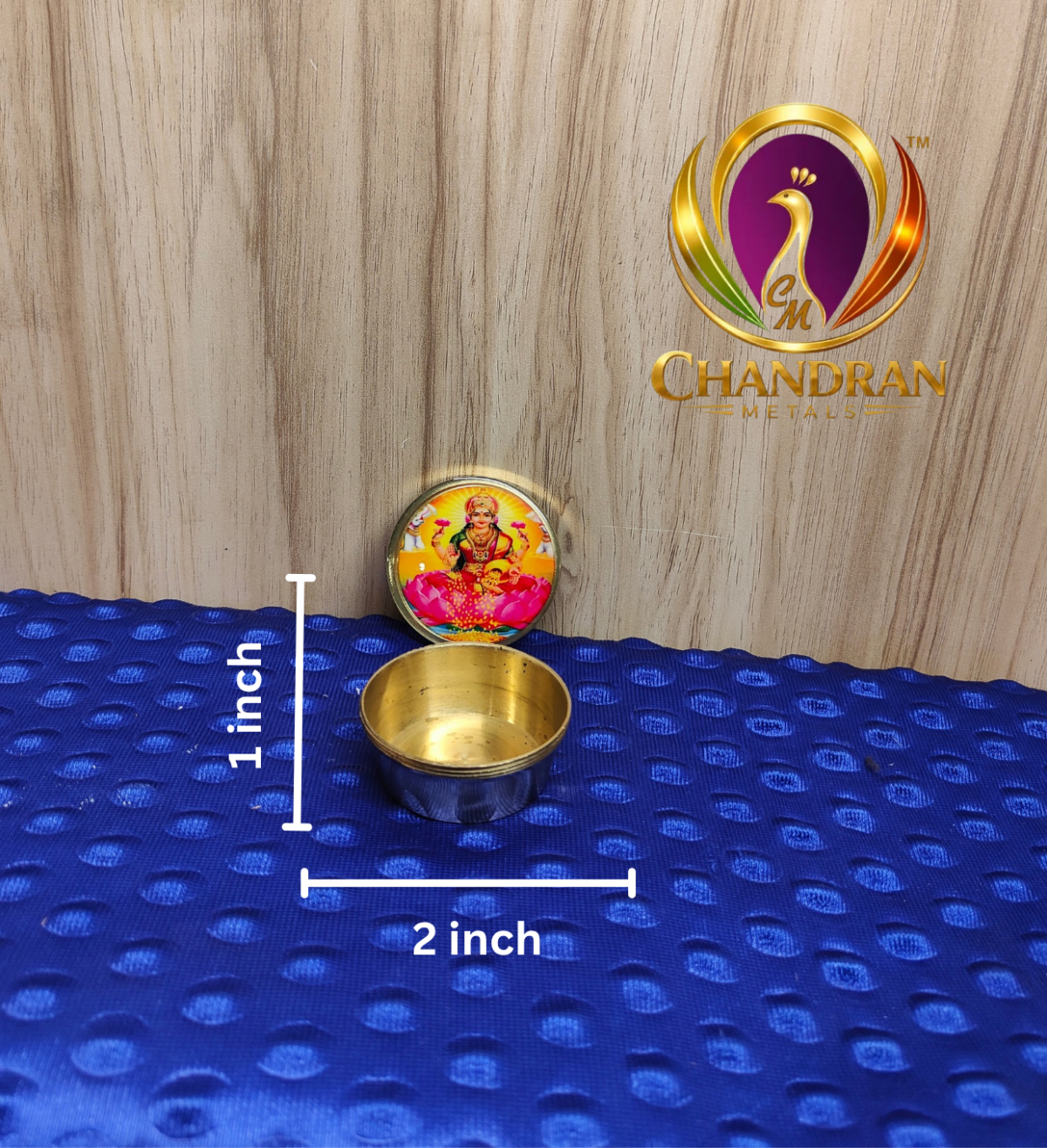 Brass Kumkum Pot Lakshmi 2 Inch