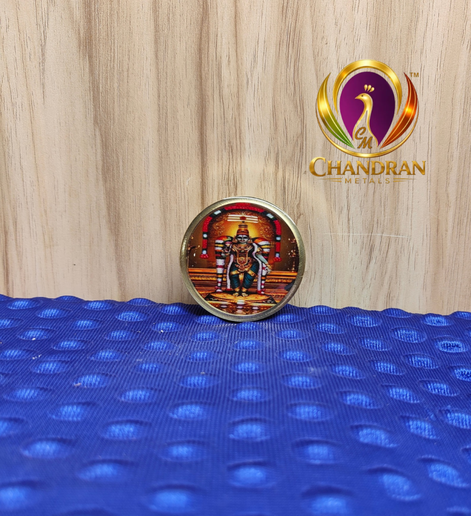 Brass Kumkum Pot Madurai Meenakshi Amman 2 Inch