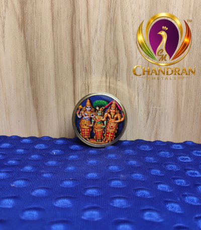Brass Kumkum Pot Meenakshi Thirukalyanam 2 Inch