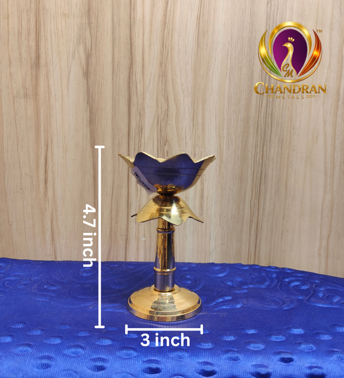 Brass Lotus Diya Stand 4.7 Inch