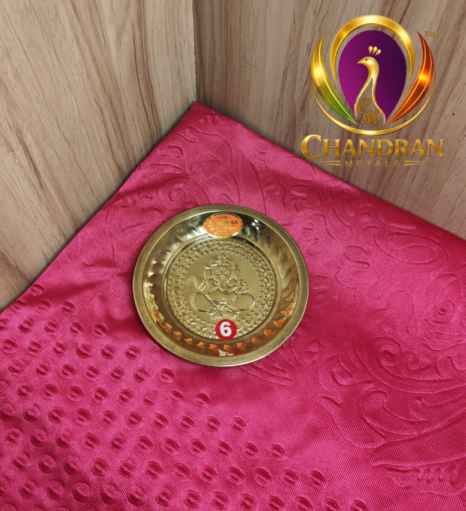 Brass Mini Pooja Plate 5.1 Inch