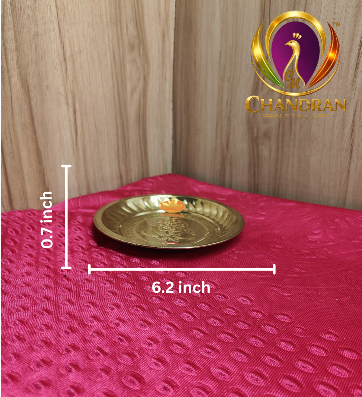 Brass Mini Pooja Plate 6.2 Inch