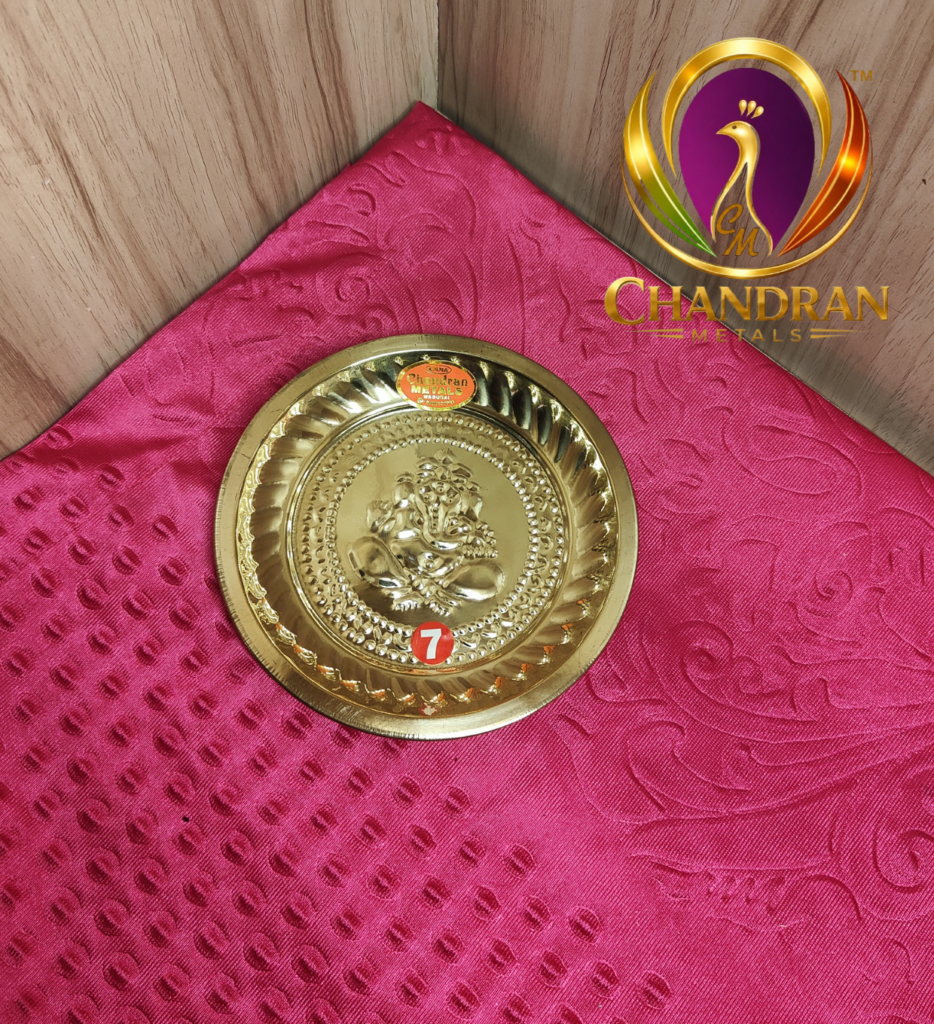 Brass Mini Pooja Plate 6.2 Inch