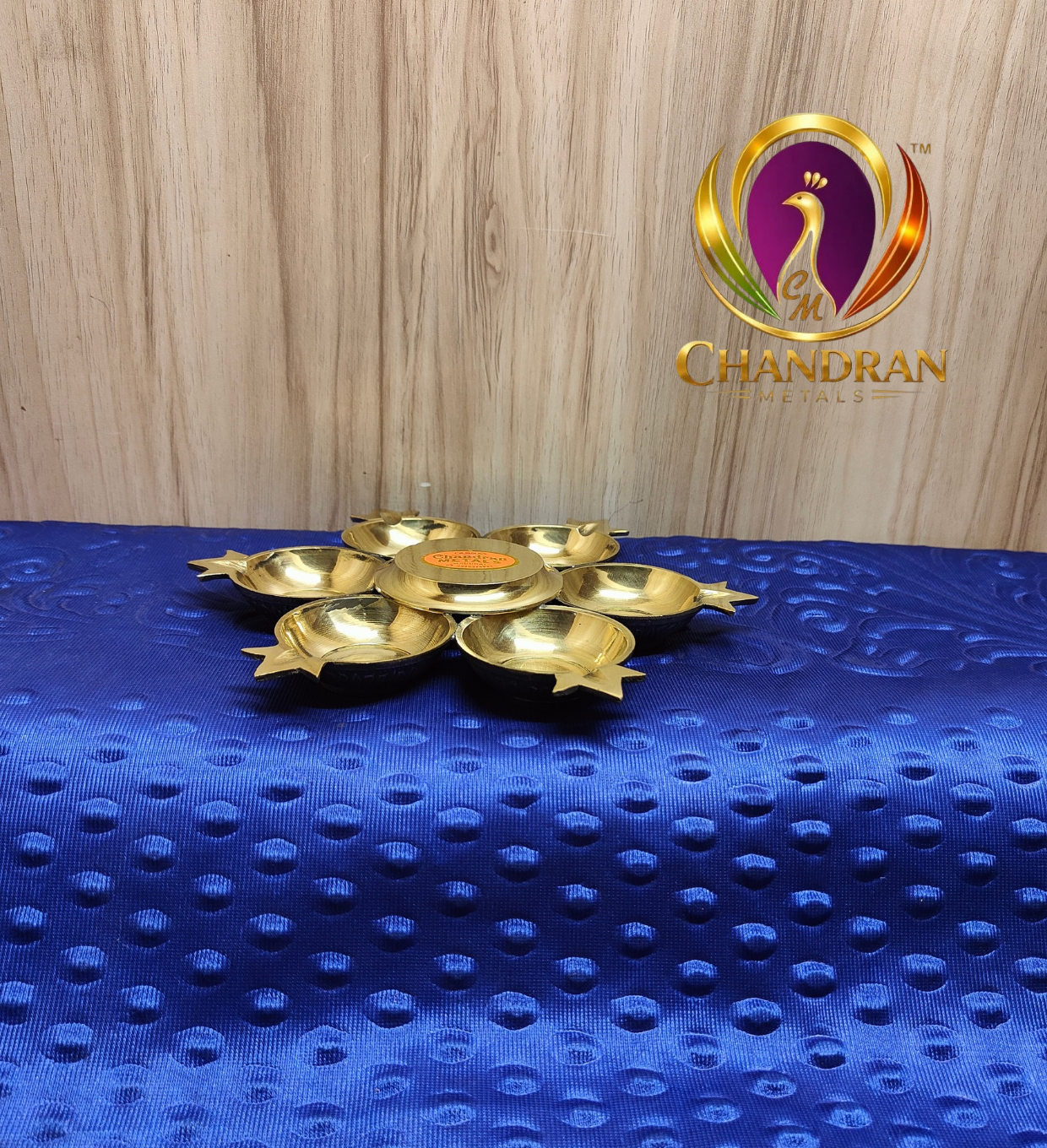 Brass Murugan Shatkona Deepam 7.5 Inch Brass Murugan Shatkona Deepam 7.5 Inch