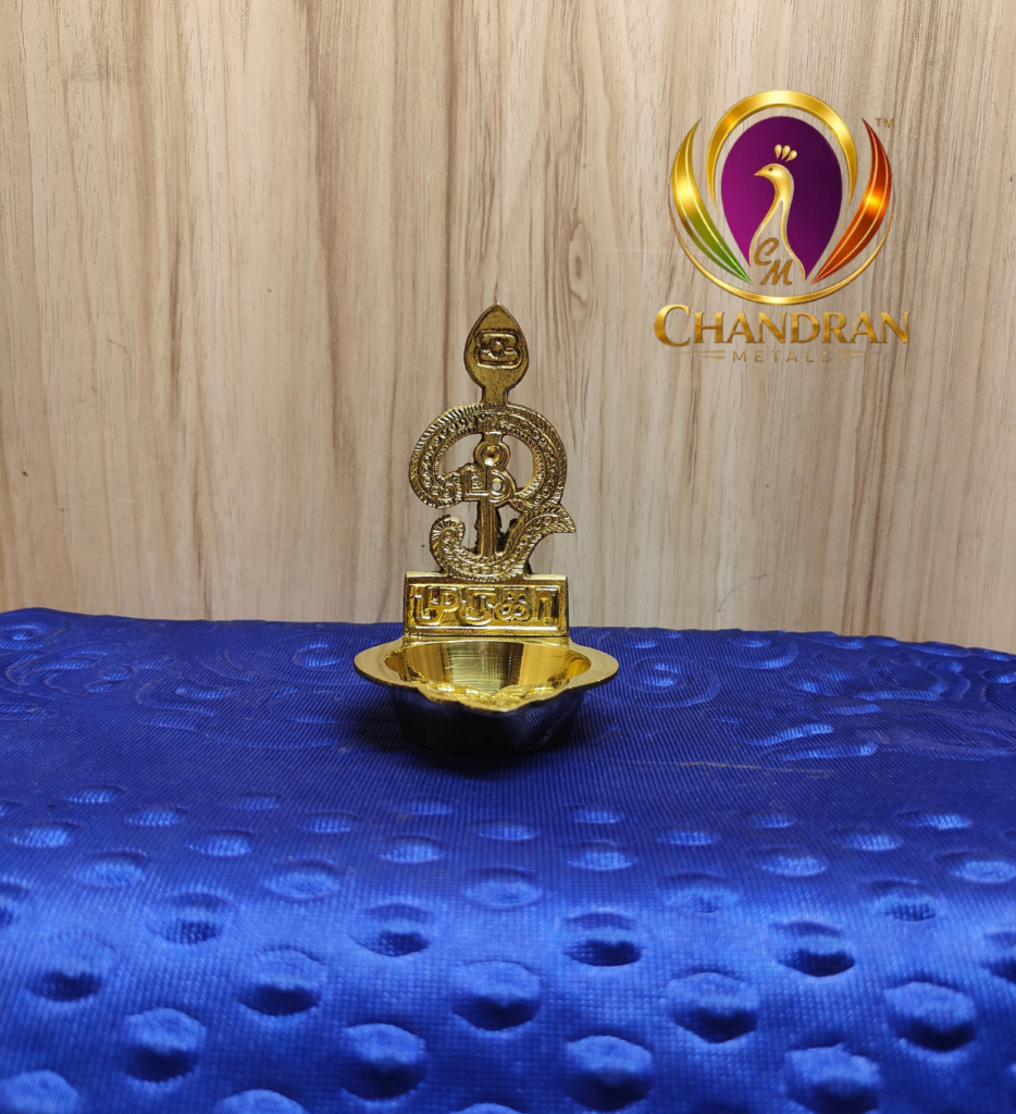 Brass Om Muruga Vilakku 4 Inch