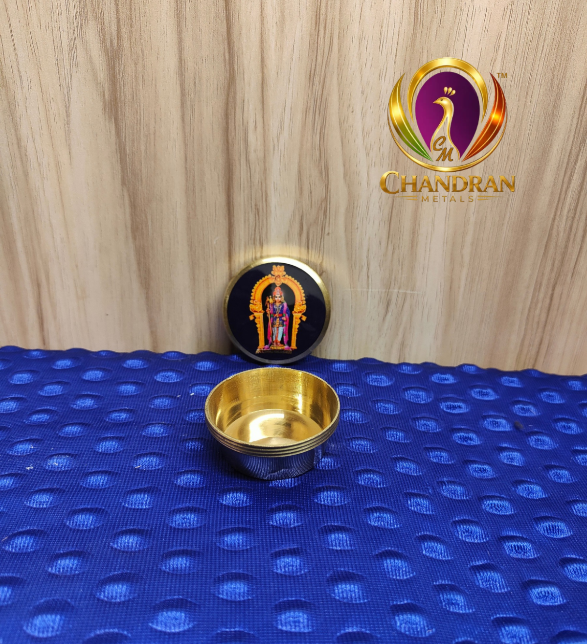 Brass Palani Murugan Kumkum Holder 2 Inch