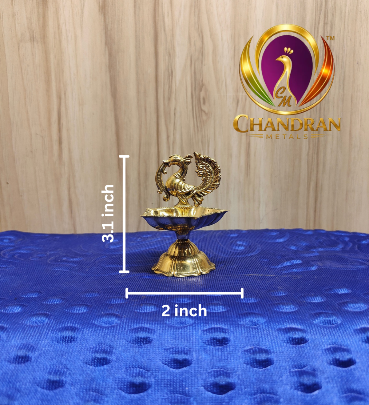 Brass Peacock Diya Size 0 – 3.1 Inch