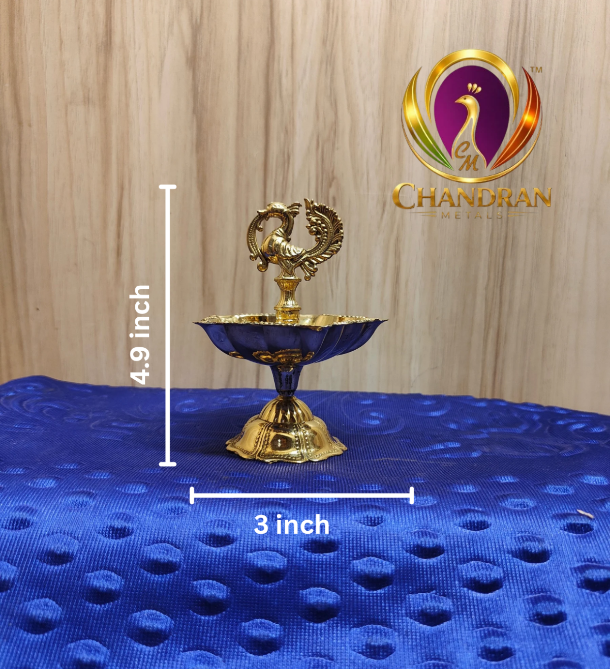 Brass Peacock Diya Size 3 – 4.9 Inch