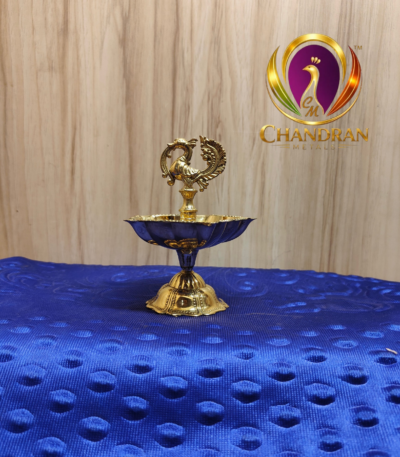 Brass Peacock Diya Size 3 – 4.9 Inch