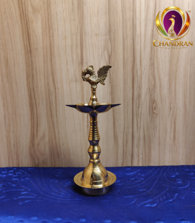 Brass Peacock Kerala Samai Puja Diya 8 Inch