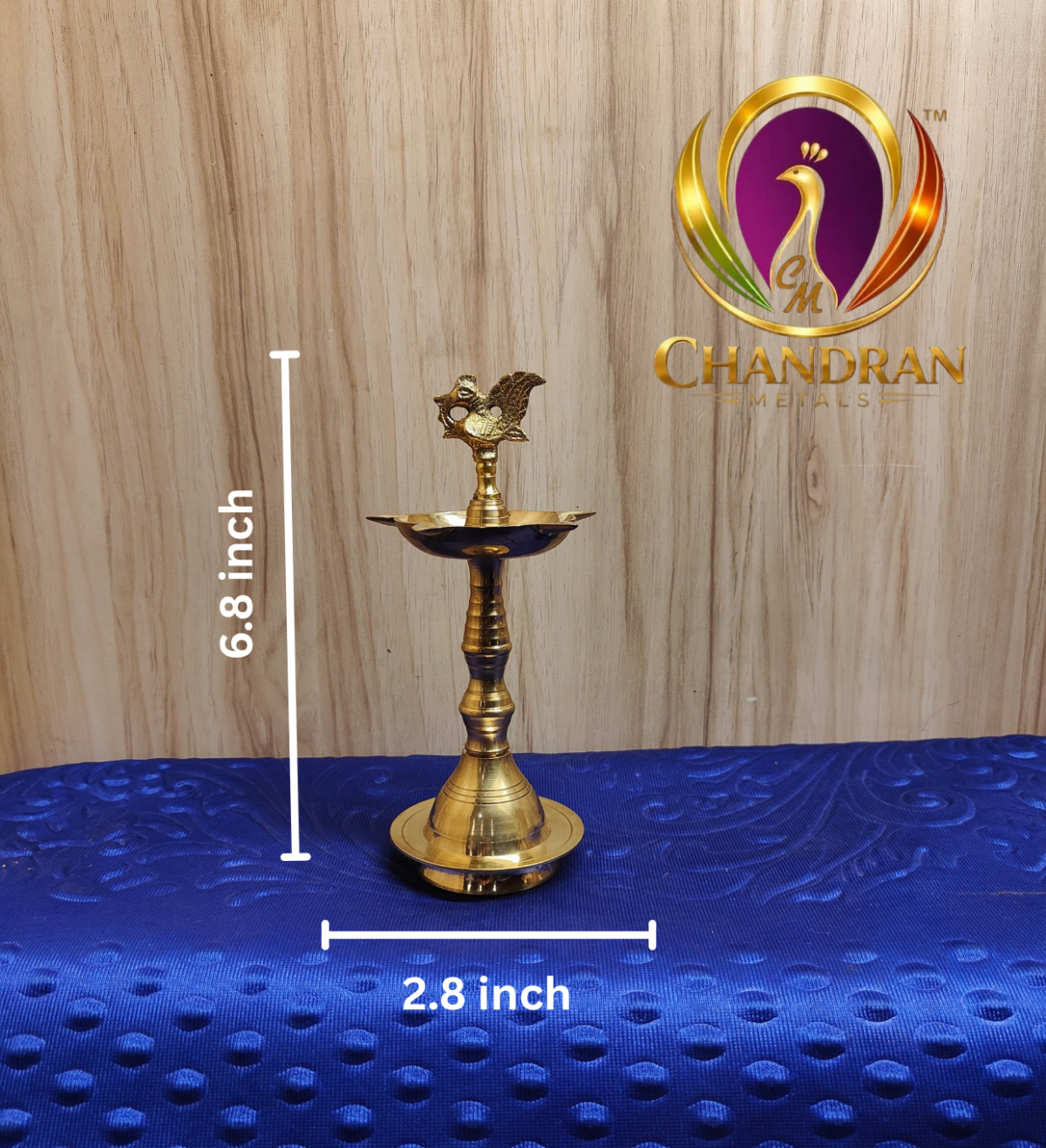 Brass Peacock Kuthu Vilakku 6.8 Inch
