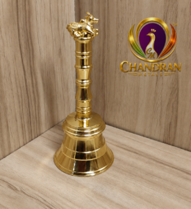 Brass Pooja Bell with Nandi Handle 4.6 Inch
