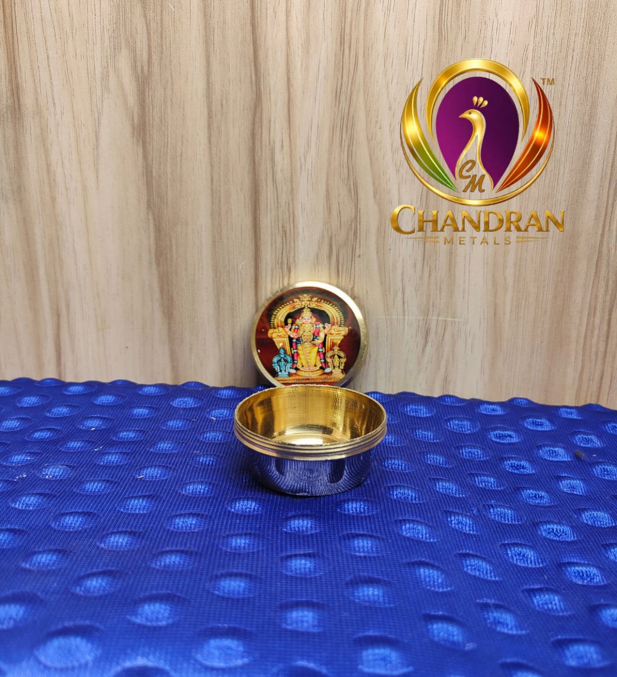 Brass Tiruchendur Murugan Kumkum Chimil 2 Inch