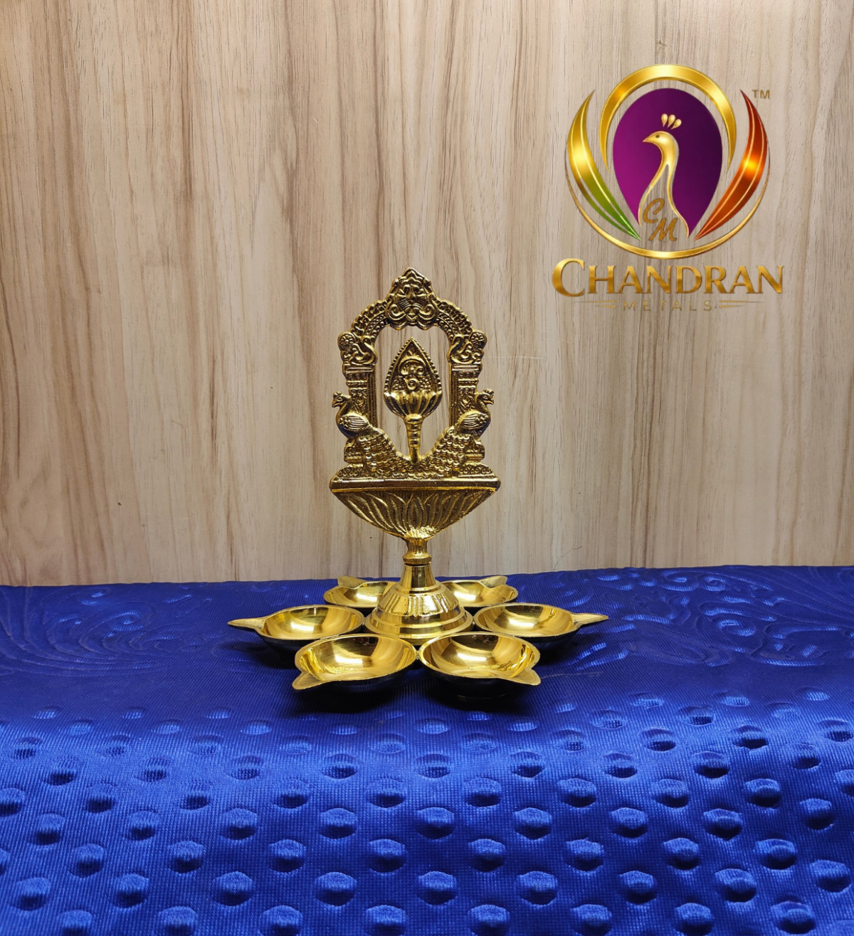 Brass Tiruvachi Vel Arumuga Vilakku 7 Inch