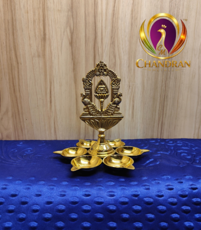 Brass Tiruvachi Vel Arumuga Vilakku 7 Inch