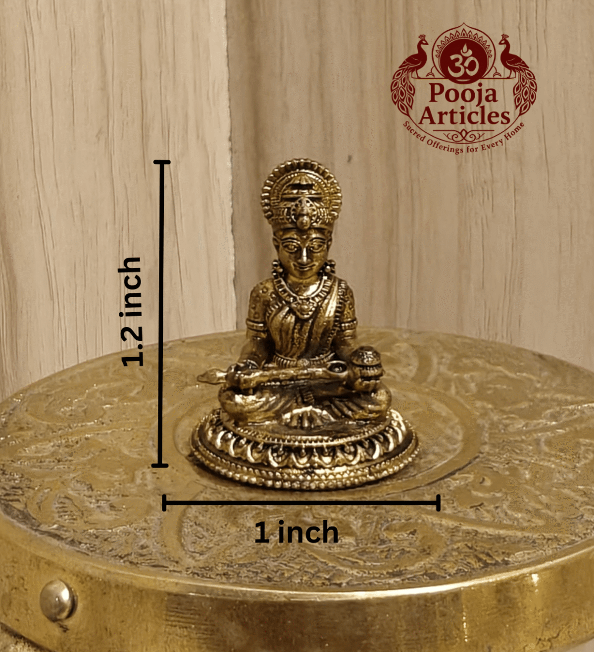 Miniature Brass Annapurna Devi Idol 1.2 Inch