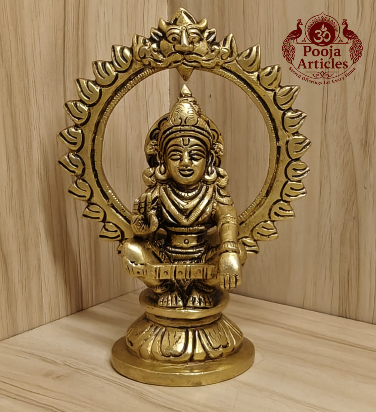 Brass Ayyappan Statue 5 Inch Brass Ayyappan Statue 5 Inch