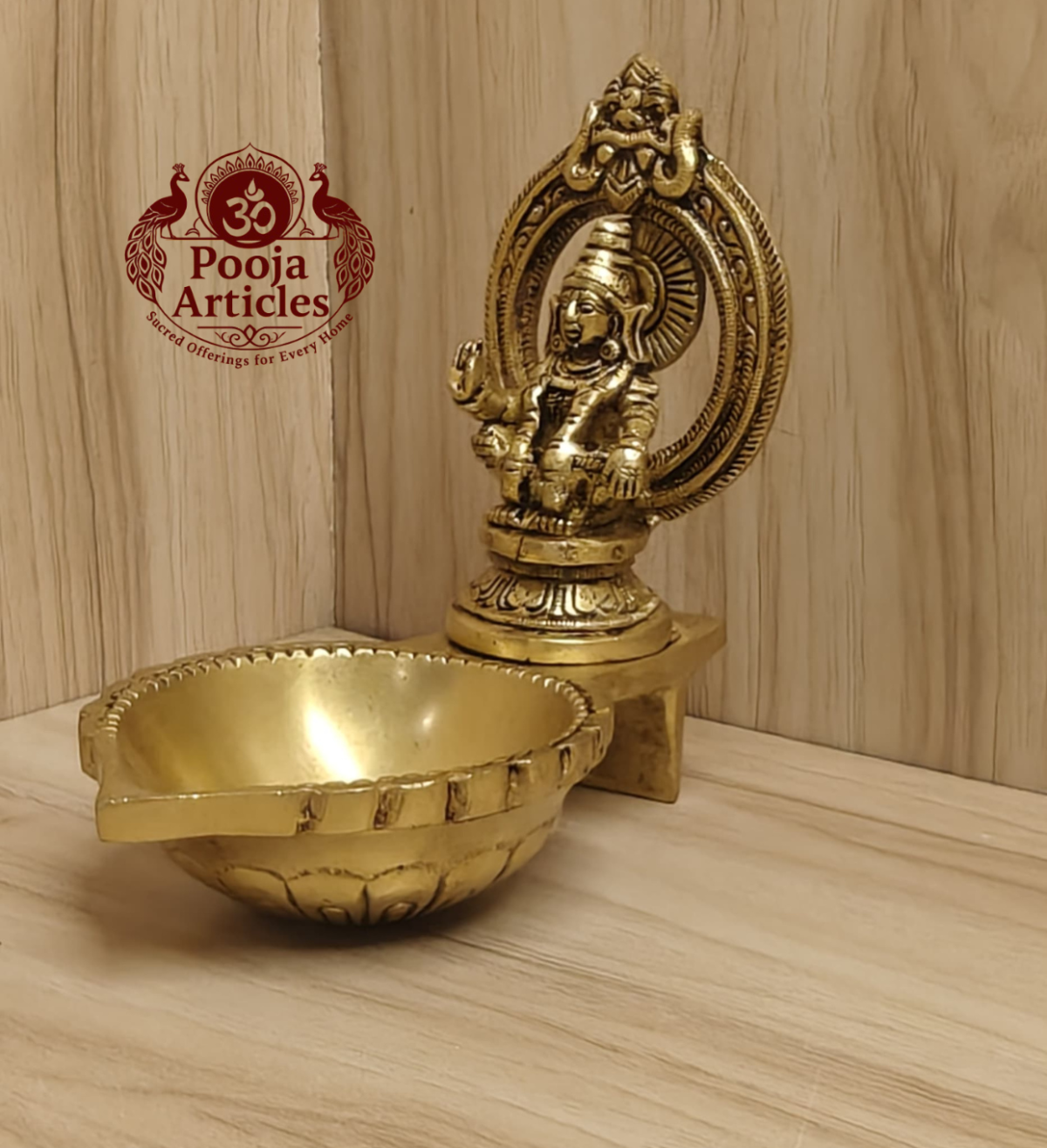 Brass Ayyappan Statue Diya 5 Inch