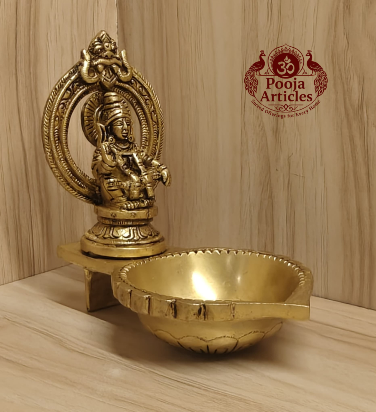 Brass Ayyappan Statue Diya 5 Inch