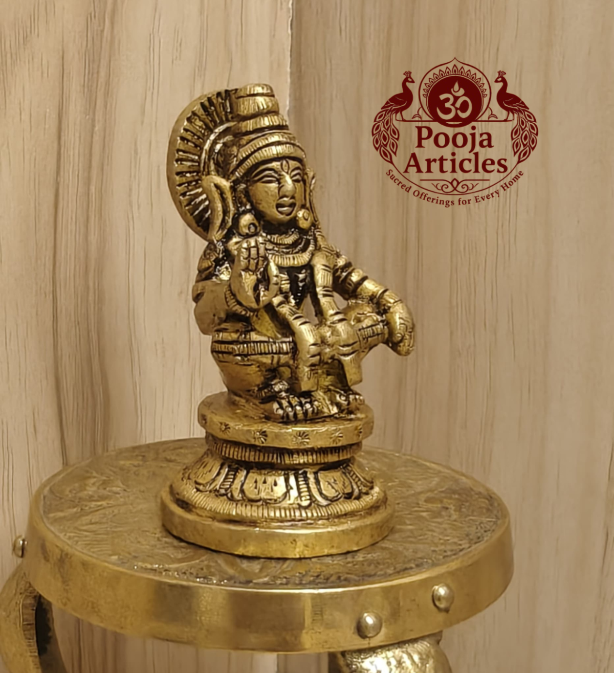 Brass Ayyappan Swami Statue 2.5 Inch