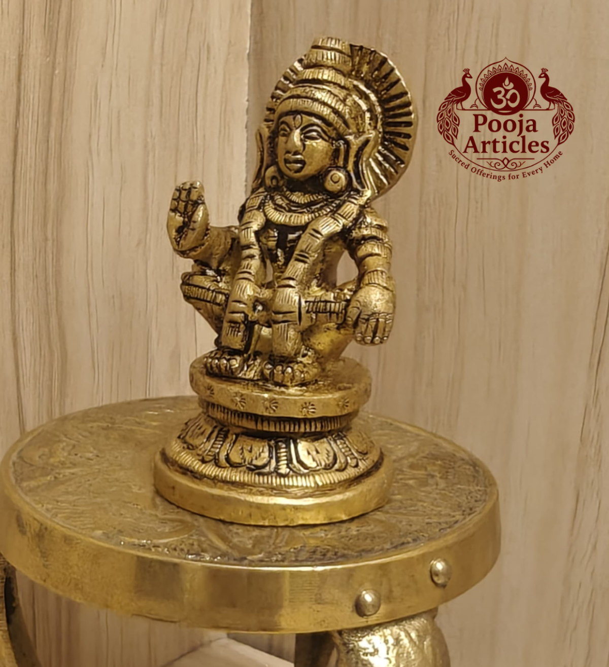 Brass Ayyappan Swami Statue 2.5 Inch